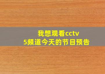 我想观看cctv 5频道今天的节目预告